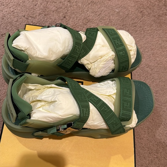 Green Fendi Sandals. Size 10 main image 4